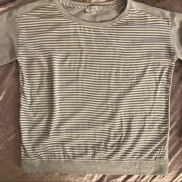 Vince Camino Grey Striped Pullover Sweatshirt - Picture 1 of 9